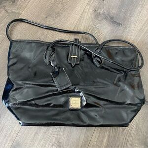 Dooney and Bourke Black Patent Leather Tote Purse